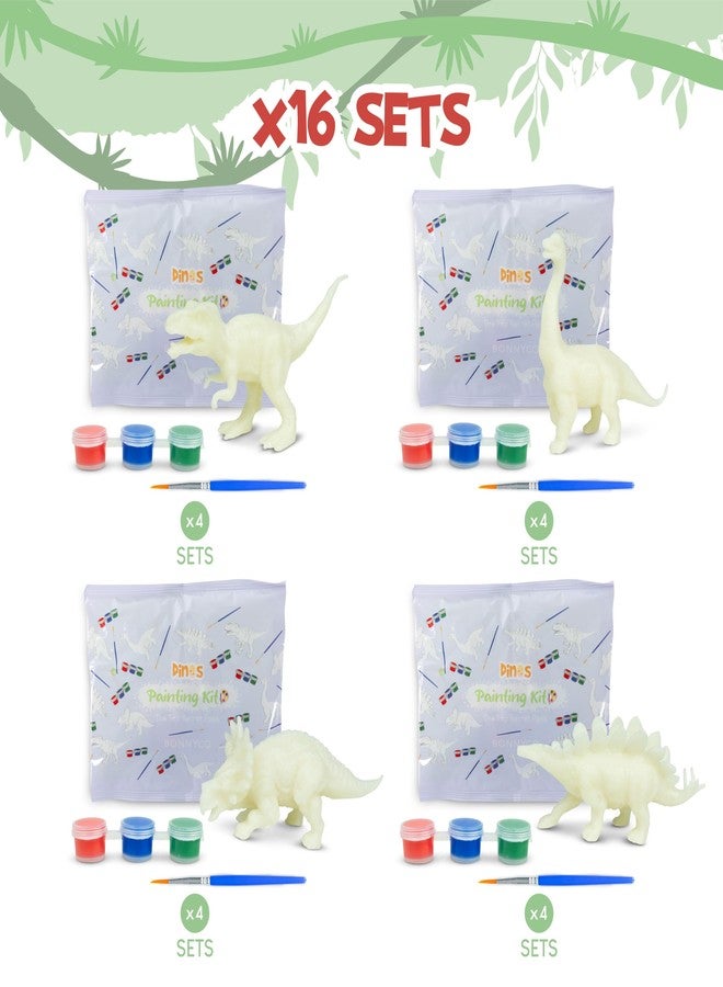 BONNYCO Dinosaur Party Favors for Kids Painting Kit Pack 16, Dinosaur Goodie Bags Stuffers for Kids 3-5 4-8. Goody Bag Stuffers, Pinata Filler. Classroom Prizes, Return Gifts Birthday Party Boys - Image 2